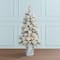 3.5ft. Pre-Lit Potted Flocked Pine Artificial Christmas Tree, White LED Lights